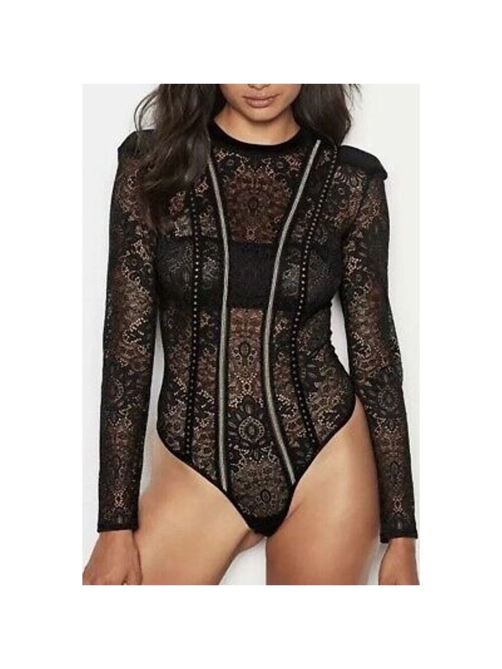 Victoria's Secret Bodysuit Size S Black Lace